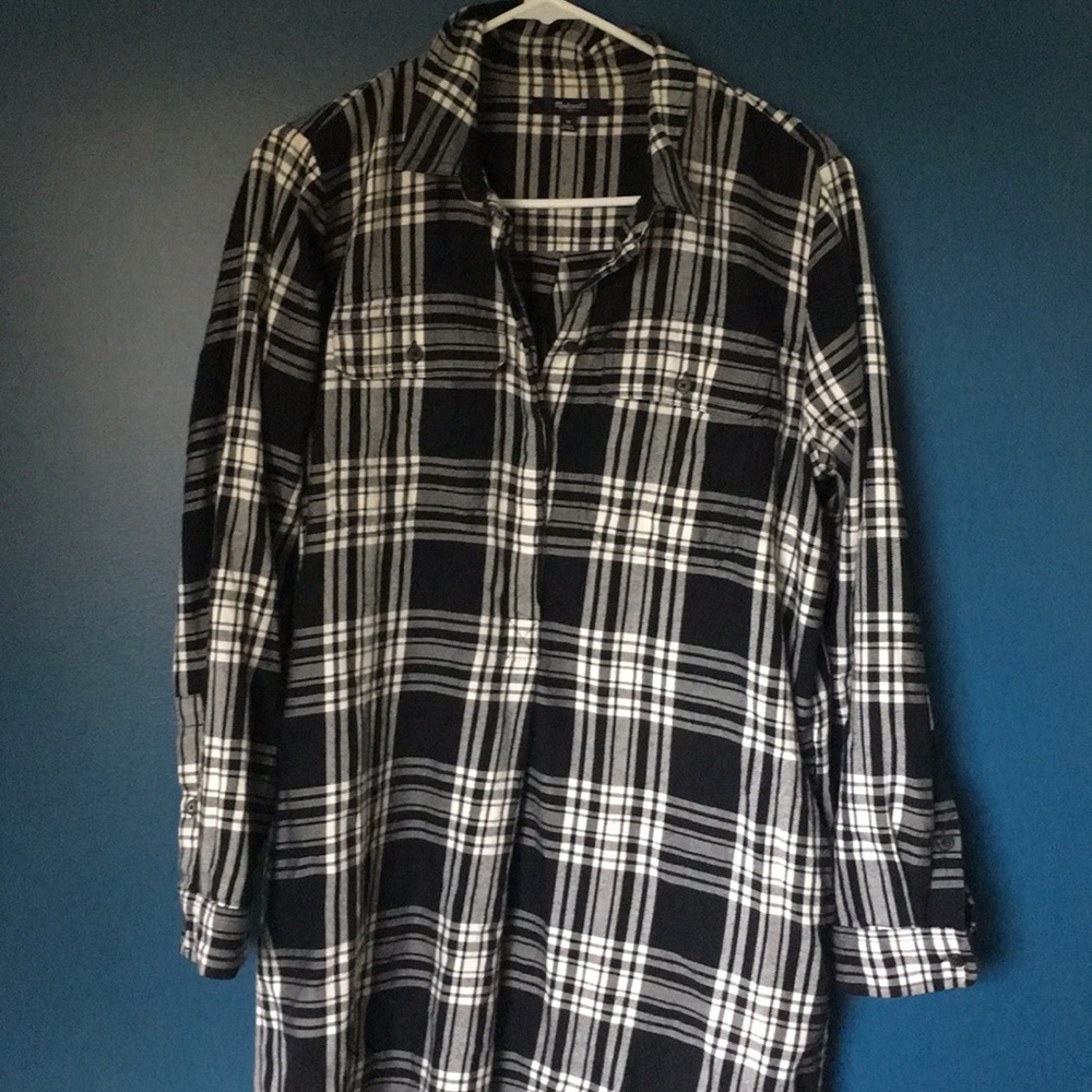 Madewell flannel shirt dress